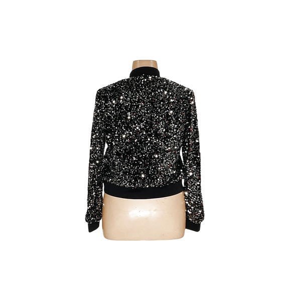 Nanette Lepore Black Sequin Cardigan - Womens L - Picture 2 of 4